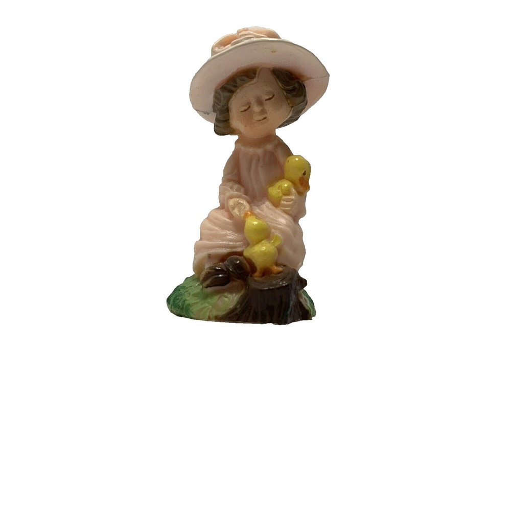 Vintage Hallmark Cards 1975 Easter Merry Miniature Girl with Baby Ducks RARE